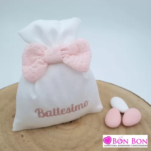 Sacchetto per battesimo busta panna con scritta metallizzata Royal Gifts - 1