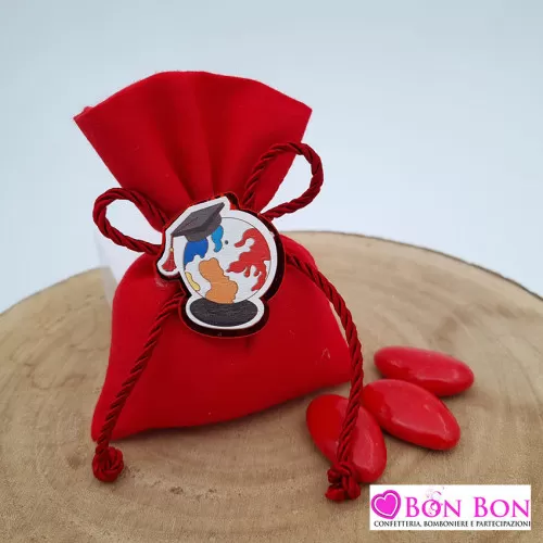 Sacchetto laurea busta con magnete mappamondo e tocco Royal Gifts - 1