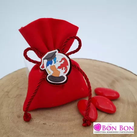 Sacchetto laurea busta con magnete mappamondo e tocco Royal Gifts - 1