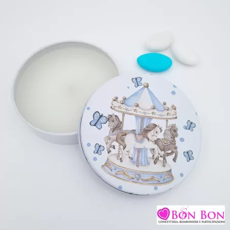 Bomboniera nascita e battesimo candela con tappo decorato Royal Gifts - 1