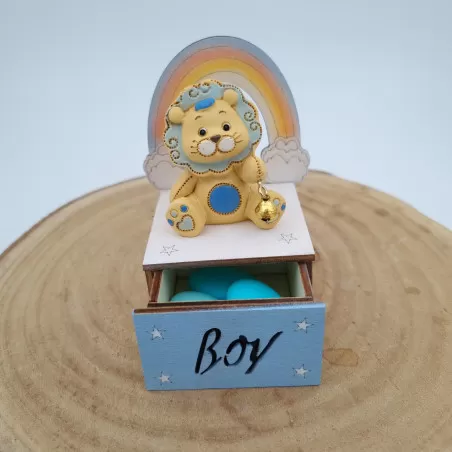 Scatolina in legno leoncino con sonaglio ETM - 2