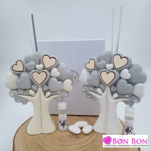 Bomboniera matrimonio profumatore albero della vita con cuori ETM - 1