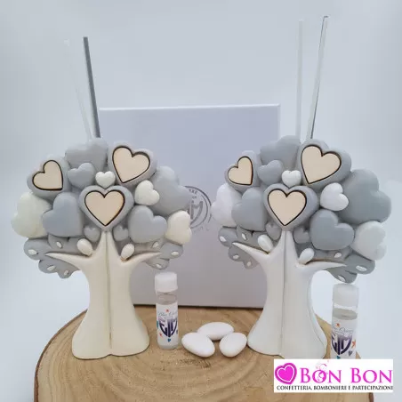 Bomboniera matrimonio profumatore albero della vita con cuori ETM - 1