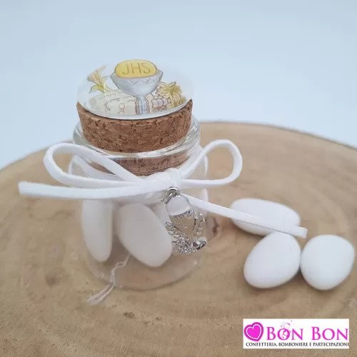 Portaconfetti barattolo prima comunione con ciondolo ETM - 1
