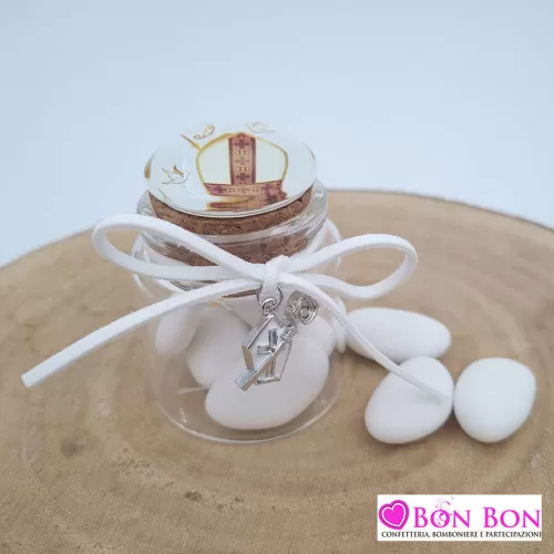 Barattolo cresima con ciondolo e tappo in sughero ETM - 1