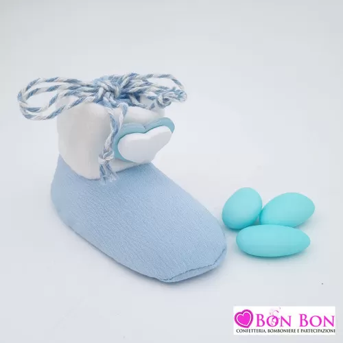 Sacchetto per battesimo e nascita scarpetta celeste ETM - 1