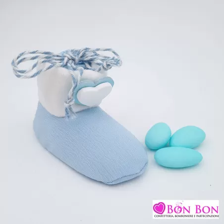Sacchetto per battesimo e nascita scarpetta celeste ETM - 1