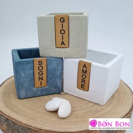 Bomboniera matrimonio vasetto porta piante linea ecrit ETM - 12