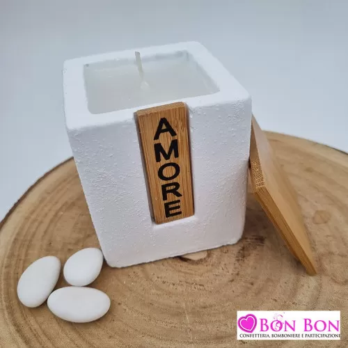 Bomboniera matrimonio candela linea ecrit ETM - 1