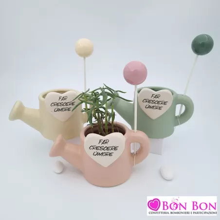 Bomboniera matrimonio vasetto porta piante innaffiatoio ETM - 1
