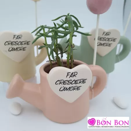 Bomboniera matrimonio vasetto porta piante innaffiatoio ETM - 2