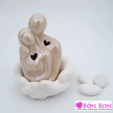 Bomboniera matrimonio coppia sposi abbraccio led su mani ETM - 1