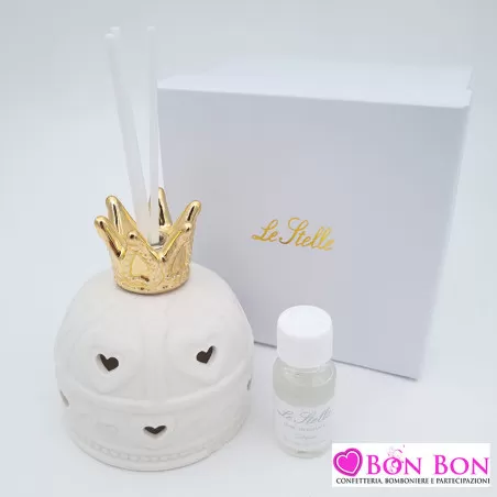 Bomboniera matrimonio profumatore corona led bianca Le stelle - 1