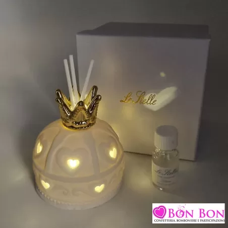 Bomboniera matrimonio profumatore corona led bianca Le stelle - 12