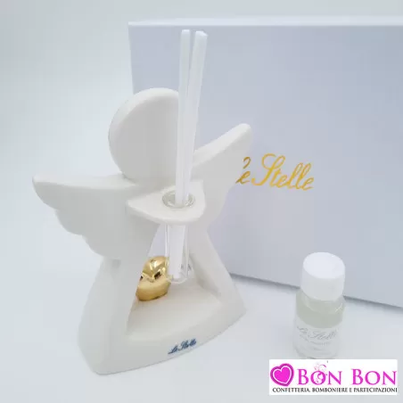Bomboniera matrimonio profumatore angelo con cuore oro Le stelle - 2
