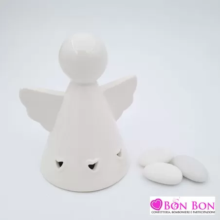 Bomboniera prima comunione angelo bianco con luce led - 1