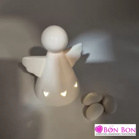 Bomboniera prima comunione angelo bianco con luce led - 2