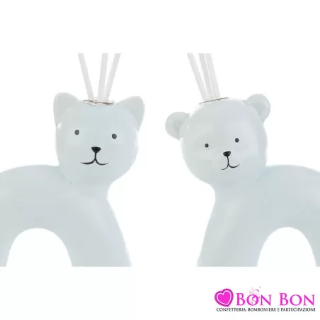 Bomboniera nascita e battesimo profumatore gatto e orso celeste Le stelle - 2