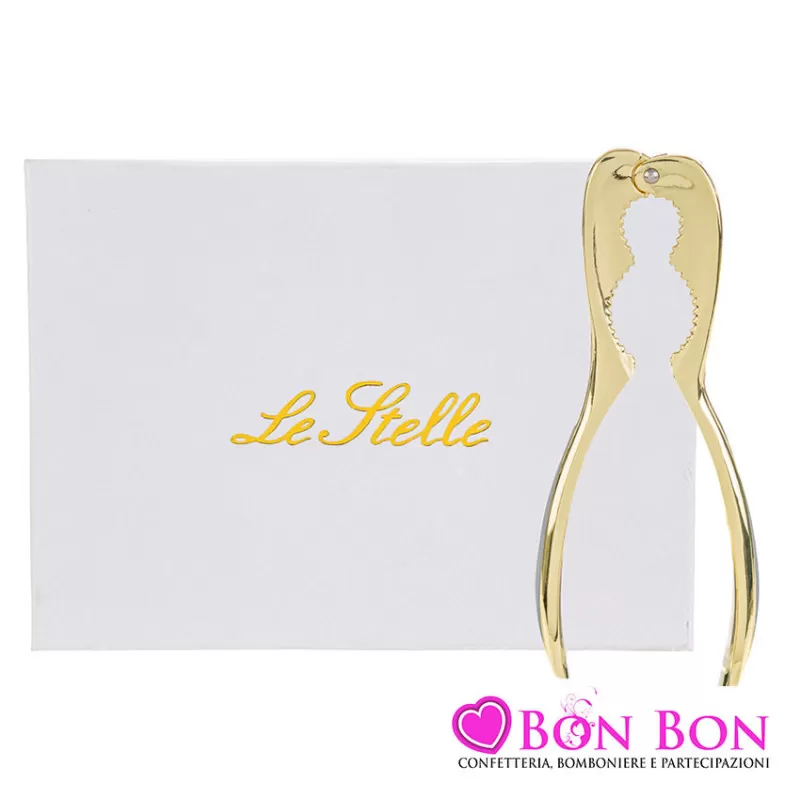 Bomboniera matrimonio schiaccianoci in metallo oro Le stelle - 1