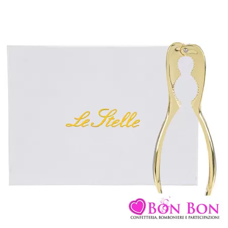 Bomboniera matrimonio schiaccianoci in metallo oro Le stelle - 1