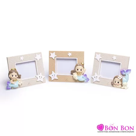 Bomboniera nascita e battesimo sirena portafoto piccolo Margot - 1