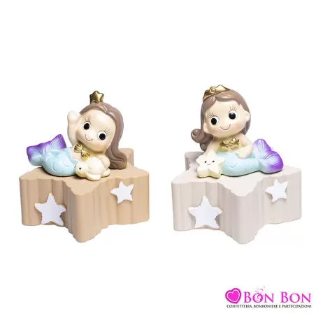 Bomboniera nascita e battesimo sirena salvadanaio Margot - 1