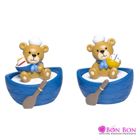 Bomboniera nascita e battesimo orsetto marinaio su scatola Margot - 1