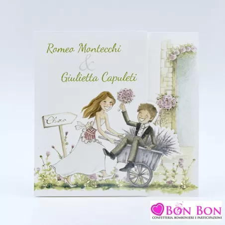 Partecipazione matrimonio con sposi spiritosi 08108 Alessia Partecipazioni - 1