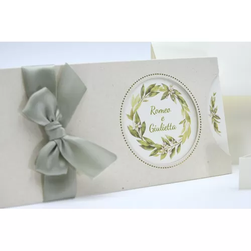 Partecipazione matrimonio con ramo d´ulivo 08106 Alessia Partecipazioni - 1