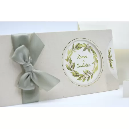 Partecipazione matrimonio con ramo d´ulivo 08106 Alessia Partecipazioni - 1