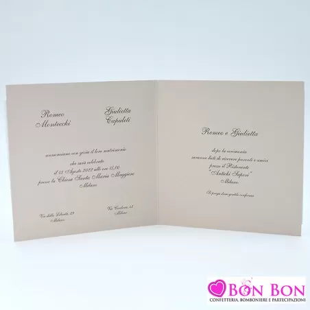 Partecipazione matrimonio con cuore stilizzato oro 08110 Alessia Partecipazioni - 4