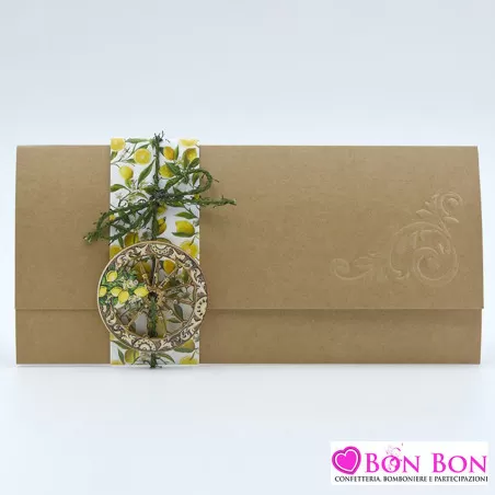 Partecipazione matrimonio tema siciliano con ruota carro 08116 Alessia Partecipazioni - 1