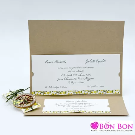 Partecipazione matrimonio tema siciliano con ruota carro 08116 Alessia Partecipazioni - 4