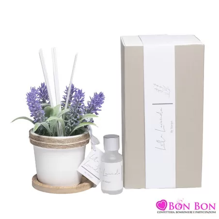 Bomboniera matrimonio profumatore vasetto lavanda artificiale Margot - 1