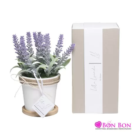 Bomboniera matrimonio vasetto grande lavanda artificiale Margot - 1