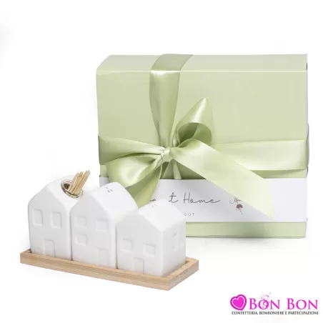 Bomboniera matrimonio casette porta stecchini + sale e pepe Margot - 1