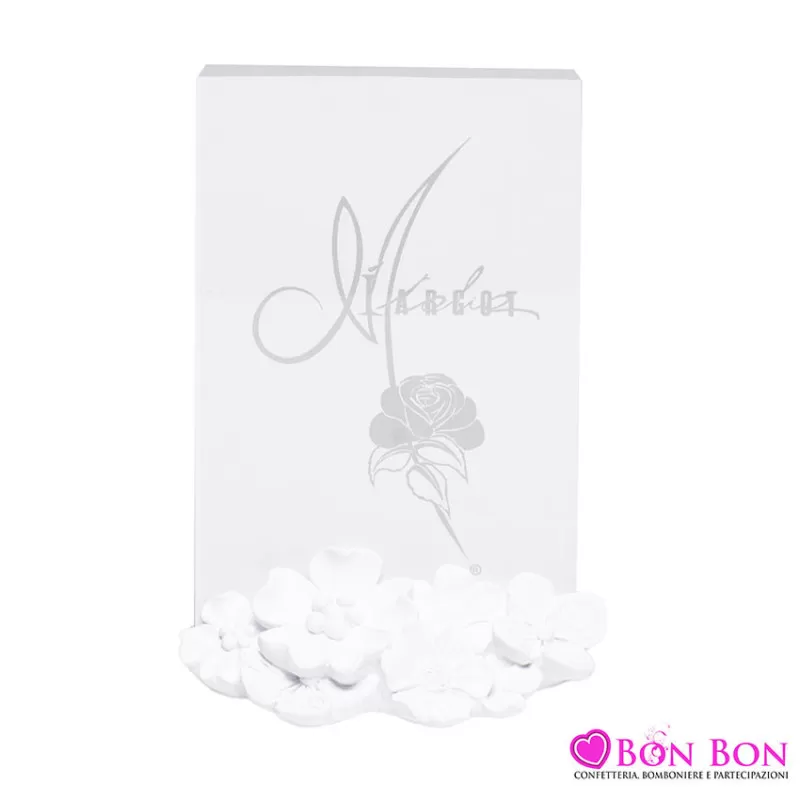Bomboniera matrimonio portafoto medio con fiori in resina Margot - 1