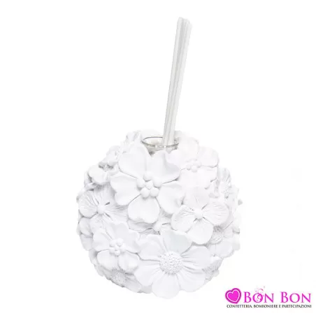 Bomboniera matrimonio profumatore con fiore in resina Margot - 1