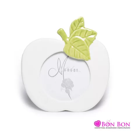 Bomboniera prima comunione porta foto medio a forma di mela - 1