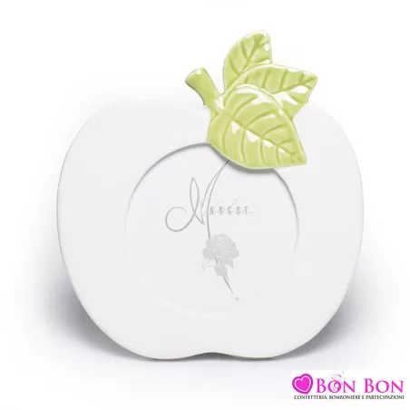 Bomboniera prima comunione porta foto grande a forma di mela - 1