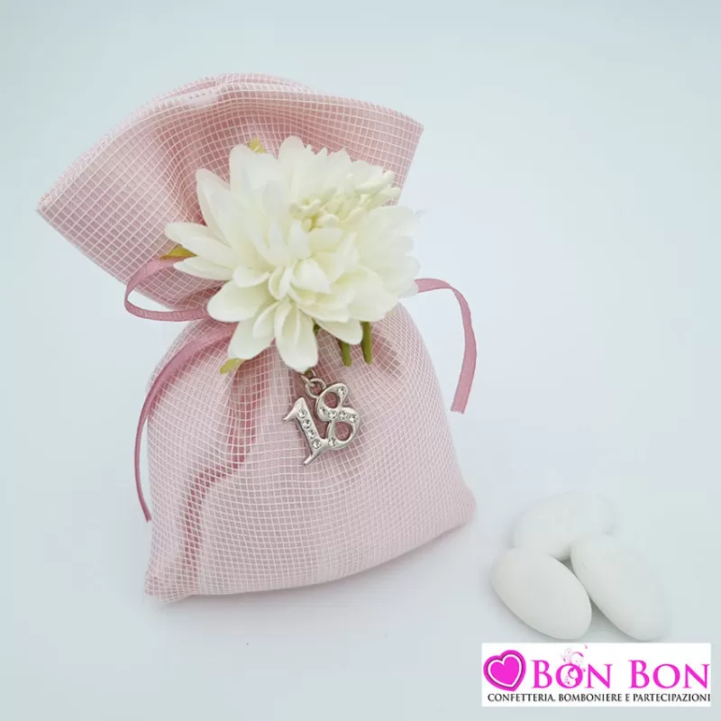 Sacchetto porta confetti per compleanno con ciondolo 18 - 1