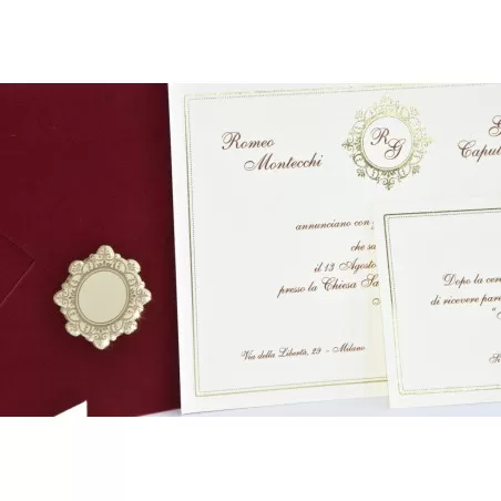 Partecipazione matrimonio con busta in velluto rosso 08977 Alessia Partecipazioni - 2