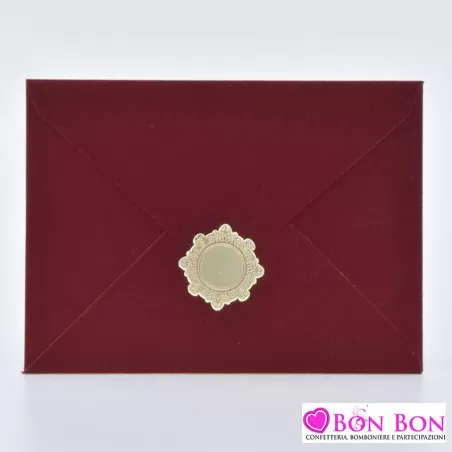 Partecipazione matrimonio con busta in velluto rosso 08977 Alessia Partecipazioni - 3