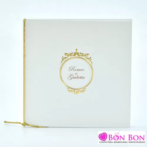 Partecipazione matrimonio con stemma dorato 08978 Alessia Partecipazioni - 1