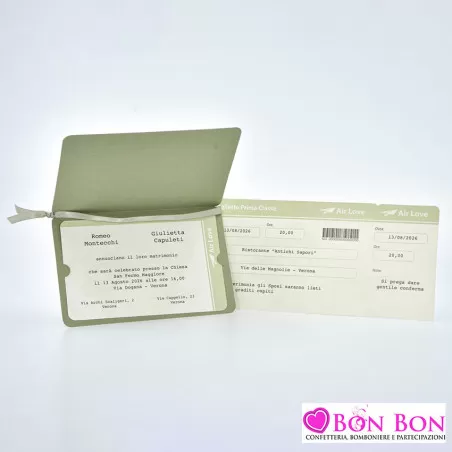 Partecipazione matrimonio tema viaggio passaporto verde Alessia Partecipazioni - 4