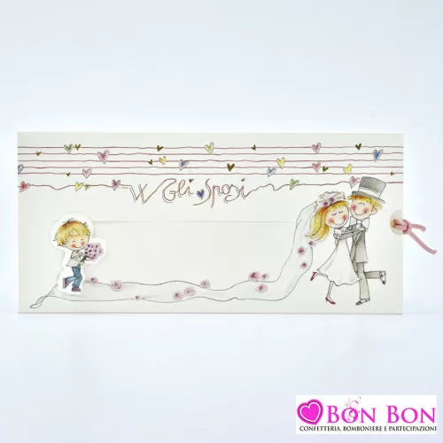 Partecipazione matrimonio con sposini spiritosi 08984 Alessia Partecipazioni - 1