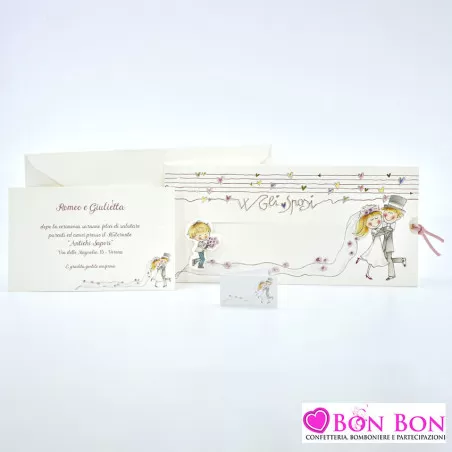 Partecipazione matrimonio con sposini spiritosi 08984 Alessia Partecipazioni - 2