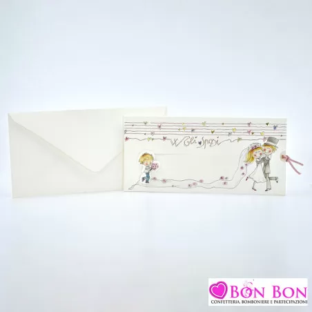 Partecipazione matrimonio con sposini spiritosi 08984 Alessia Partecipazioni - 3