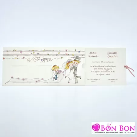 Partecipazione matrimonio con sposini spiritosi 08984 Alessia Partecipazioni - 4