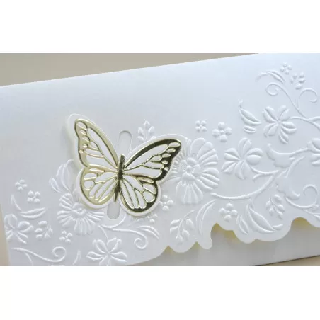 Partecipazione matrimonio con farfalla dorata E067 Alessia Partecipazioni - 2